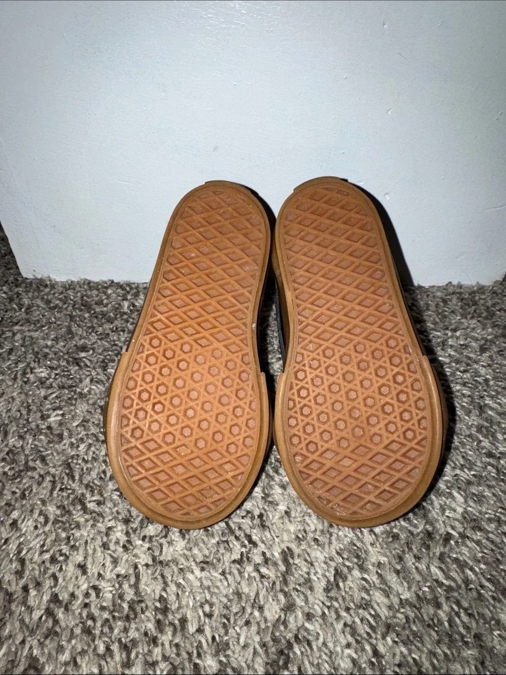 Toddler Black Leather Vans Sneakers Size 5.5